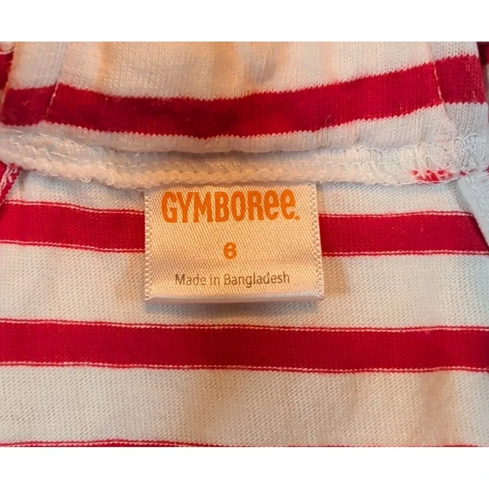 Gymboree Girls Red White & Cute Size 6 Tank Top & Shorts Set 4th Of July USA